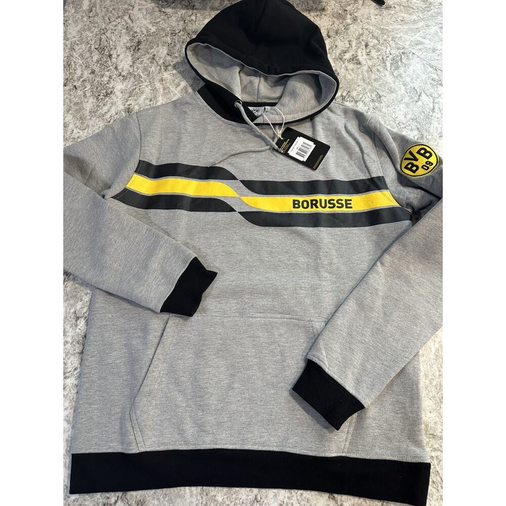 NWT Men’s BVB Borusse Borussia Dortmund Hoodie Large Grey Soccer Football
